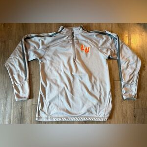 Russell Gray Quarter-Zip Pullover with Lincoln University Logo, Men’s Medium